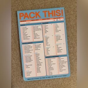 Packing Checklist Pad